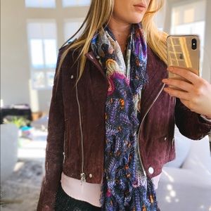 Sl8 Suede Moto Jacket - Maroon